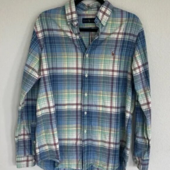 Polo Ralph Lauren Plaid Preppy Button Down Size Medium - Picture 1 of 4